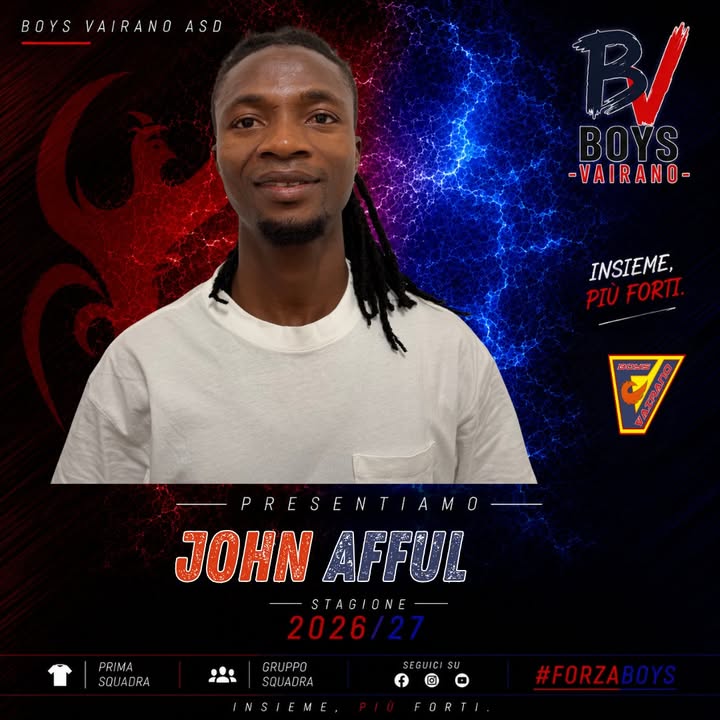 La Boys Vairano dà il benvenuto a John Afful
